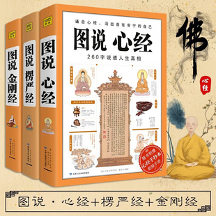 官方正版 图说金刚经+心经+楞严经共三册全套经典图解版文白对照 佛经佛学书籍初学者入门 经典十三经原文解释 经书禅修经文书籍