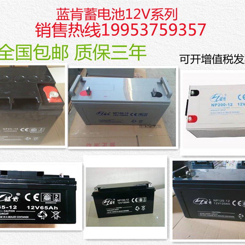 蓝肯蓄电池NP38-12 铅酸免维护12V17AH24AH65AH38AH100AH150A200A