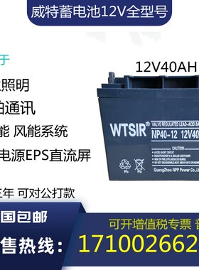 WTSIR威特蓄电池NPG/NP65-12V65AH7AH17AH24A38A40AH100AH120AH