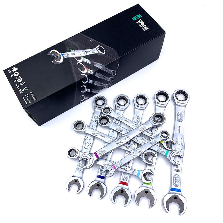 德国wera维拉进口套装梅开棘轮扳手两用开口扳手快速梅花呆扳子