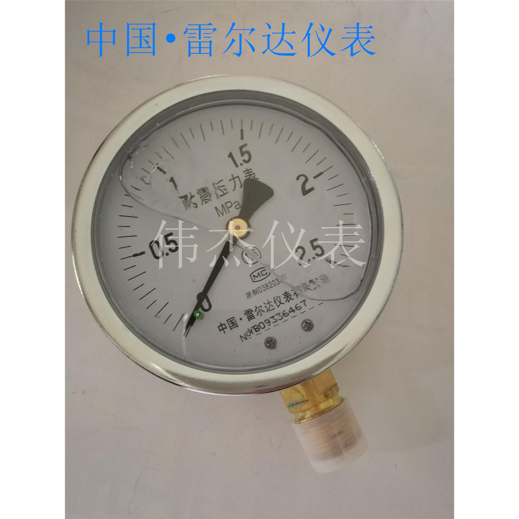 雷尔达耐震压力表YN100-1.6/2.5/0.6/1mpa水压油压液压表真空气压