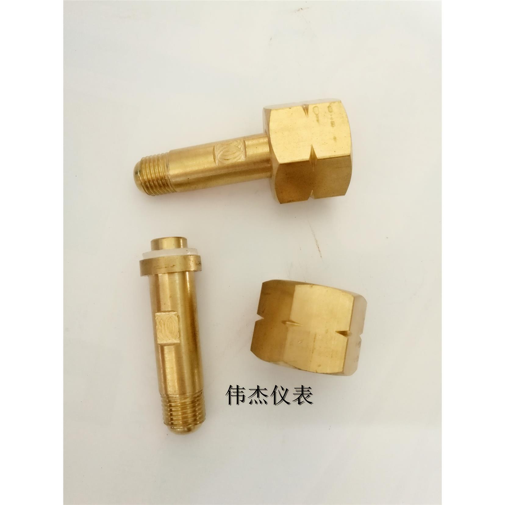 华青氢气反牙螺母W21.8LH铜接头钢瓶出气过桥螺母氢气减压器2分