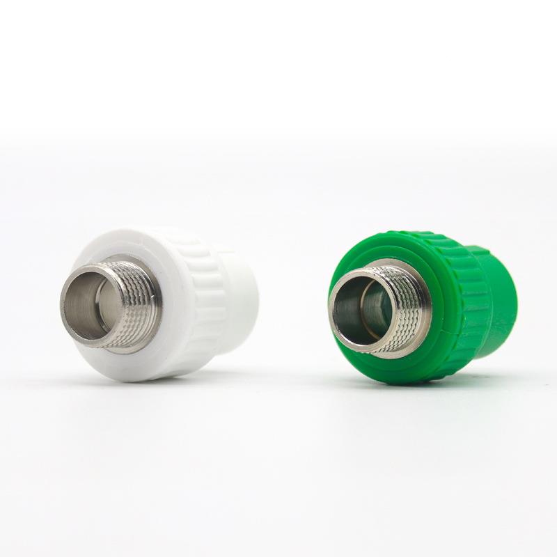 32ppHZQ小r水管热熔配件白绿色25*1/2变径铜牙直大外通外丝直接头