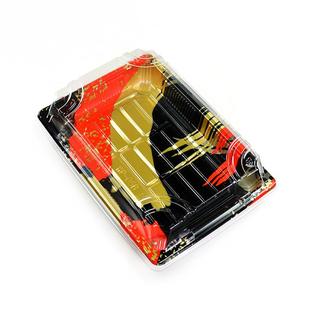 文派寿司打包盒带盖件起批金叶一次性打包盒外卖盒寿司打包盒带盖