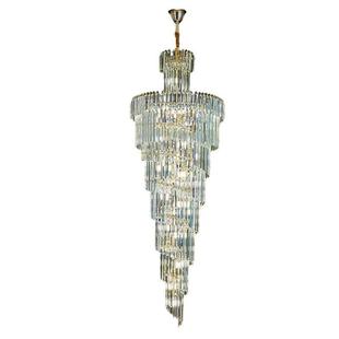 复式 楼大吊灯轻奢现代别墅水晶吊灯转角阁楼长吊灯楼梯间S金吊灯