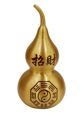 黄铜纳福空心开盖大葫芦摆件办公室书桌摆件客厅酒柜装饰同事礼品