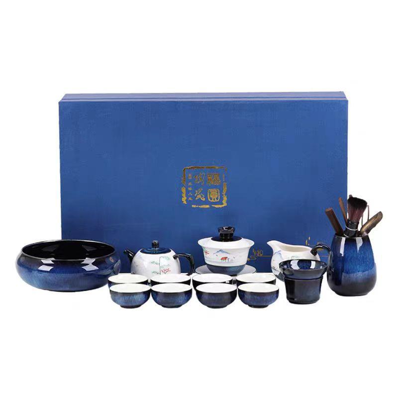 家弘泡一功夫茶具套装用瓷懒人石磨陶自动HY-605茶壶办公室会客礼