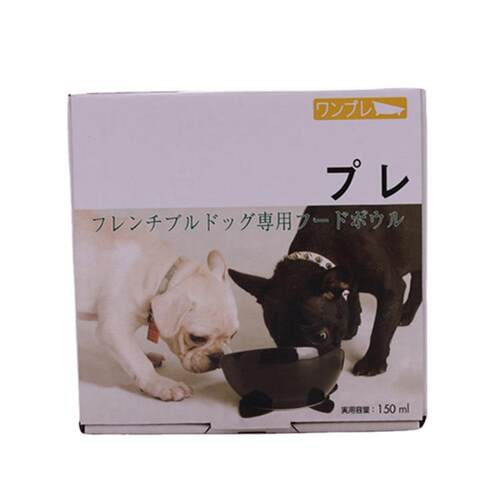斗牛犬食陶RQ11瓷碗斜面圆形宠狗食具盆狗物猫碗日用品送橡胶碗垫
