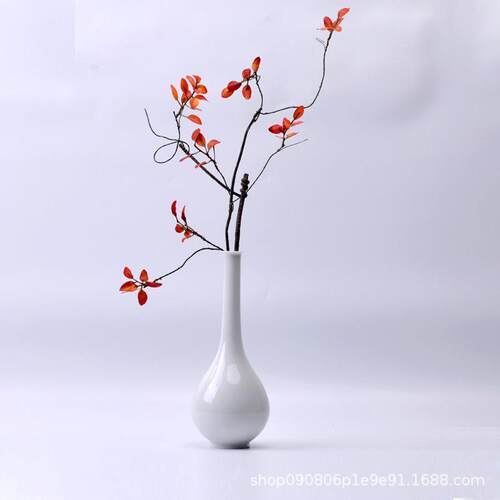 新中式现代白色陶瓷花瓶家居客厅玄关禅意软装电视柜酒柜铁艺摆件