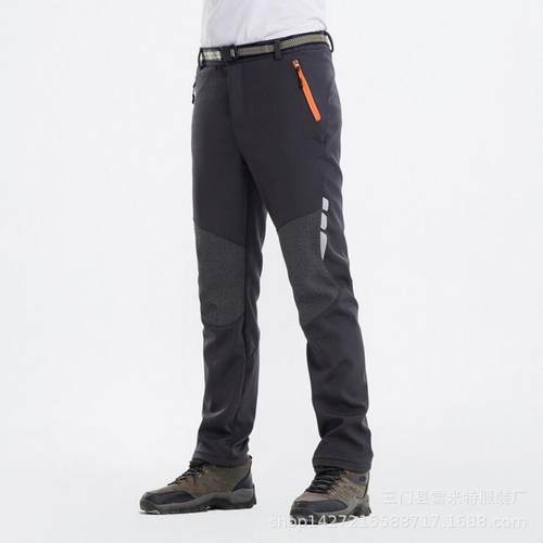 工厂直销男士反光冲锋裤抓绒软壳裤防污抗污保暖秋冬加厚登山1862