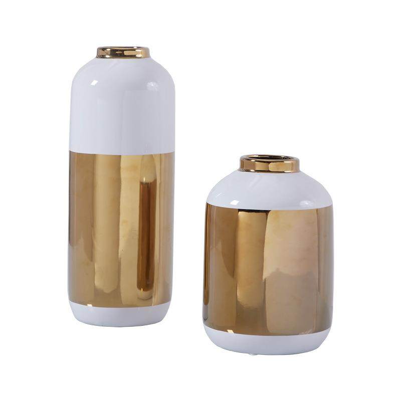 厂家直销现代轻奢镀金色陶瓷花瓶干花花器家居酒店摆件样板房饰品,家居饰品,花瓶,淘宝优惠券,粉丝福利购,淘宝优惠卷