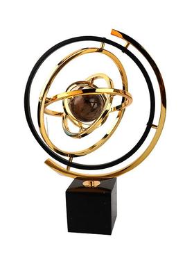 轻奢旋转地球仪金属摆件高级感客厅小众办公桌装饰工艺品