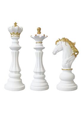 国际象棋树脂工艺品摆件电视柜酒柜玄关装饰品战马棋子摆件