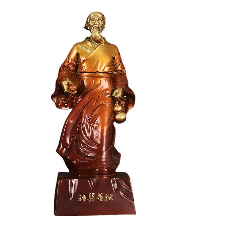 铜药王华佗铜像摆件医圣孙思邈神像孙真人药王爷铜华佗中医供奉