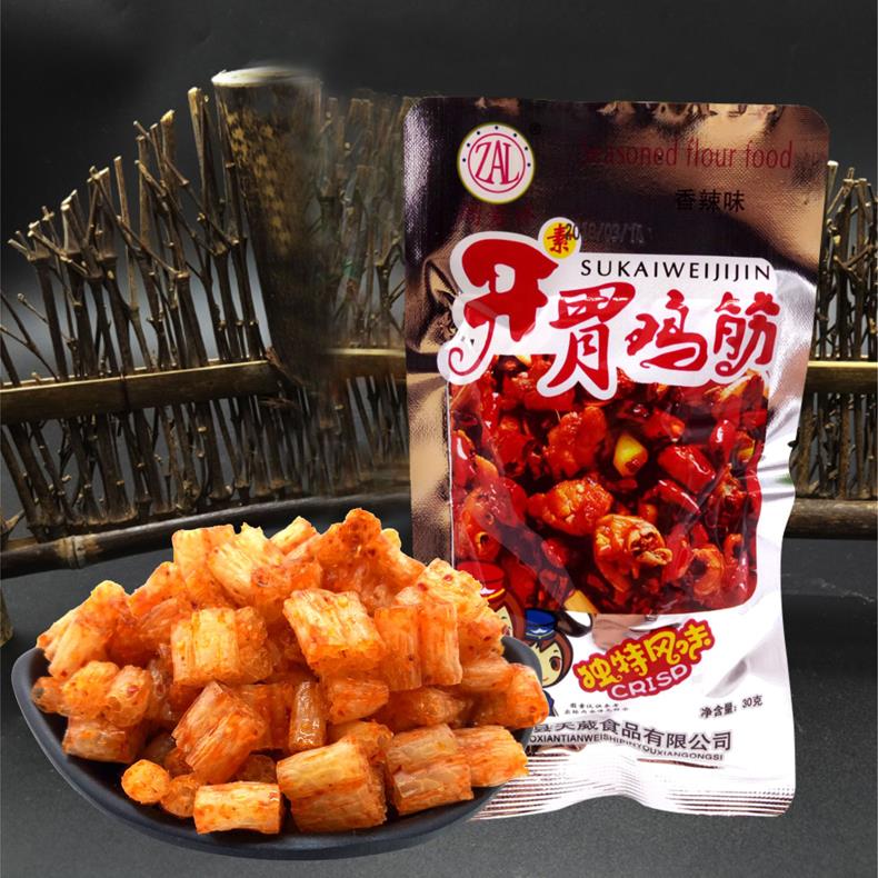 周爱林素开胃鸡筋辣条24g*60袋8090后童年儿时怀旧零食小吃面筋