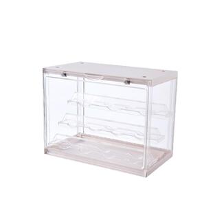 吧唧徽章展示架带灯磁吸声控展示盒透明防尘阶梯式卡槽谷子收纳盒