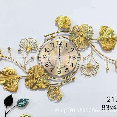铁艺壁饰壁挂金属工艺挂钟装饰静音机芯电商外贸工厂直销