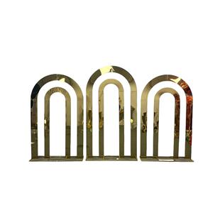 新款热销婚礼拱门婚庆拱门支架背景架不锈钢双圆拱门气球拱门架子