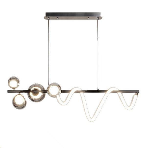 餐厅年灯饰2饭203765新款轻奢玻璃高级感一字长条吧茶桌台厅餐桌