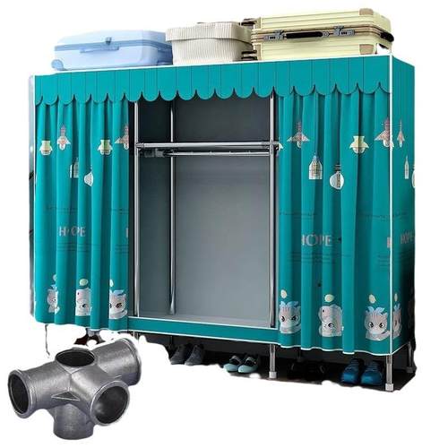 简易布衣柜家用卧室组装出租房用钢管衣橱收纳柜子全钢架结实耐用