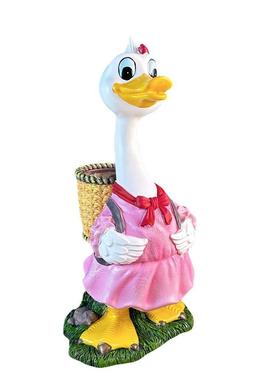 创意卡通抱筐鸭子系列花盆摆件家居阳台装饰花园庭院树脂工艺品