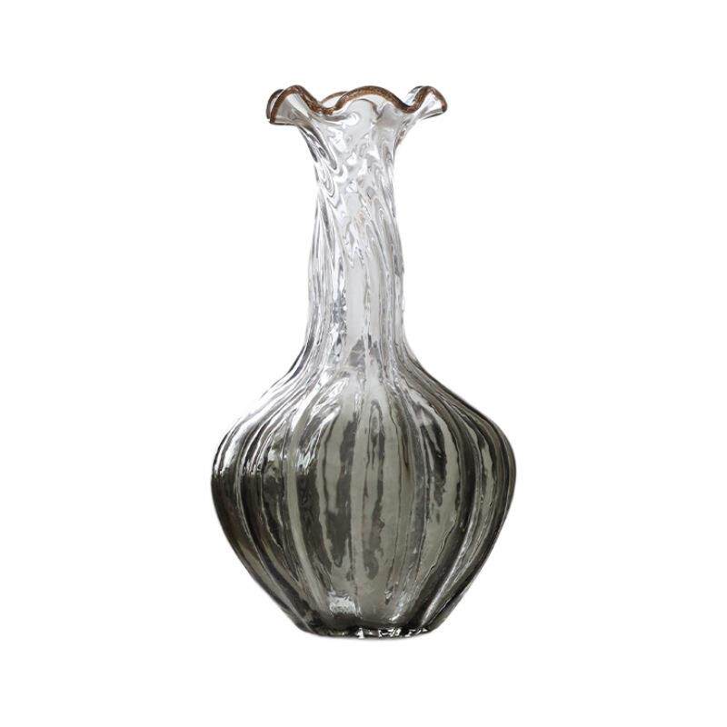 高级感轻奢创意插花摆件水滴口玻璃芬顿花瓶家居装饰品