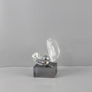 现代简约几何水晶珍珠河蚌桌面摆件客厅玄关酒店电视柜家居装饰品