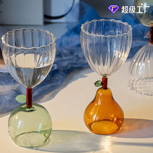 花果系列创意香槟红酒杯高脚鸡尾酒杯玻璃葡萄酒杯水果杯饮料杯子