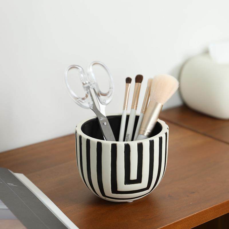 现代简约ins创意陶瓷装饰罐子 扩香石容器收纳储物筒软装饰品摆件