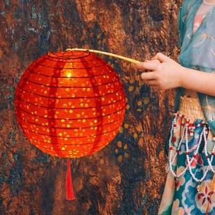 中秋节彩色空白纸质灯笼 儿童手工绘画涂鸦材料幼儿园装饰挂饰
