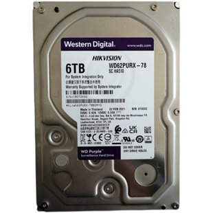 紫盘6t 视频监控硬盘 西部数据 西数监控硬盘 SATA3 WD62PURX