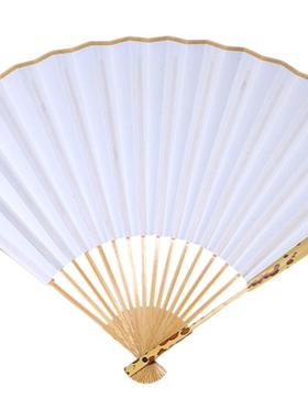 95寸18方龙鳞玉竹梅妃折扇扇骨半手工翻轮扇子文玩折扇苏工礼品扇