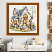 CC46系28 淡蓝树屋 十字KGX绣2026新室款 客厅卧竖版 玄风关景列