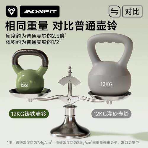 实心铸铁壶铃男士健身家12kg壶铃哑铃0小体积ATY202602kg力量用训