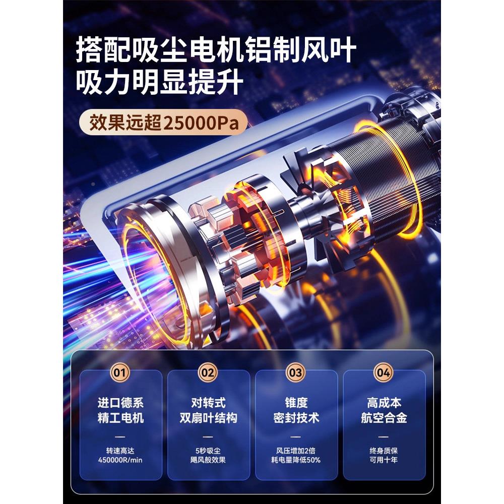 车载充气泵吸线尘001器一体机汽车用无充电轮车用内家两便携胎打