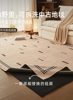 可拆洗地高毯客厅JM_95V6C2025新中古风原地木轻款奢级卧室耐脏防