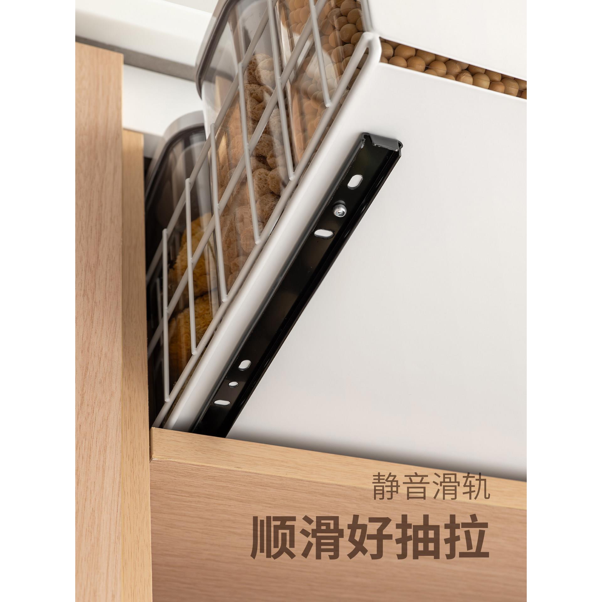 懒角落柜拉篮厨房橱内滑轨柜抽式置物架家用深调料FXA抽拉屉式收