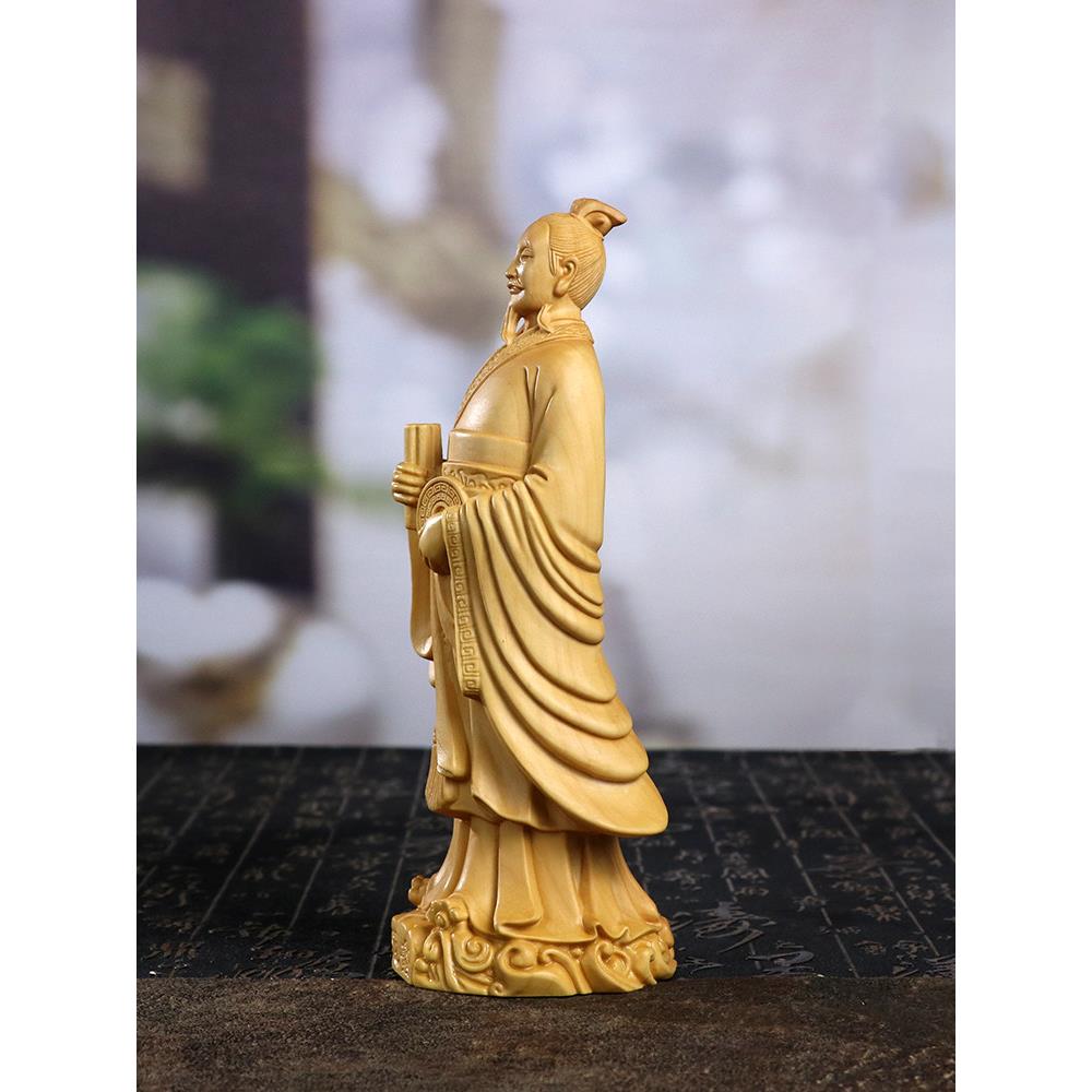黄杨木雕物范蠡战BIG国人工艺品中式摆件文商厅圣家居客木质玩送