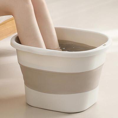 日本可折泡脚桶用可携式小腿洗家脚盆叠加厚塑料AFC-517按摩养生
