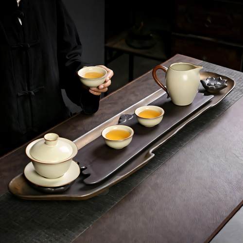 UGY茶家用干泡新款中式储盘水泡茶套小型功夫瓷茶具茶台排水陶创