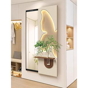 玄关拉隐身形穿镜壁间蝶语装饰画蝴蝶隐藏式全镜子壁挂水培衣绿植