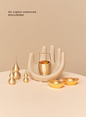 逅 全黄铜制里！招财葫芦小摆件 乔迁礼物玄关饰办公装工桌INJ位
