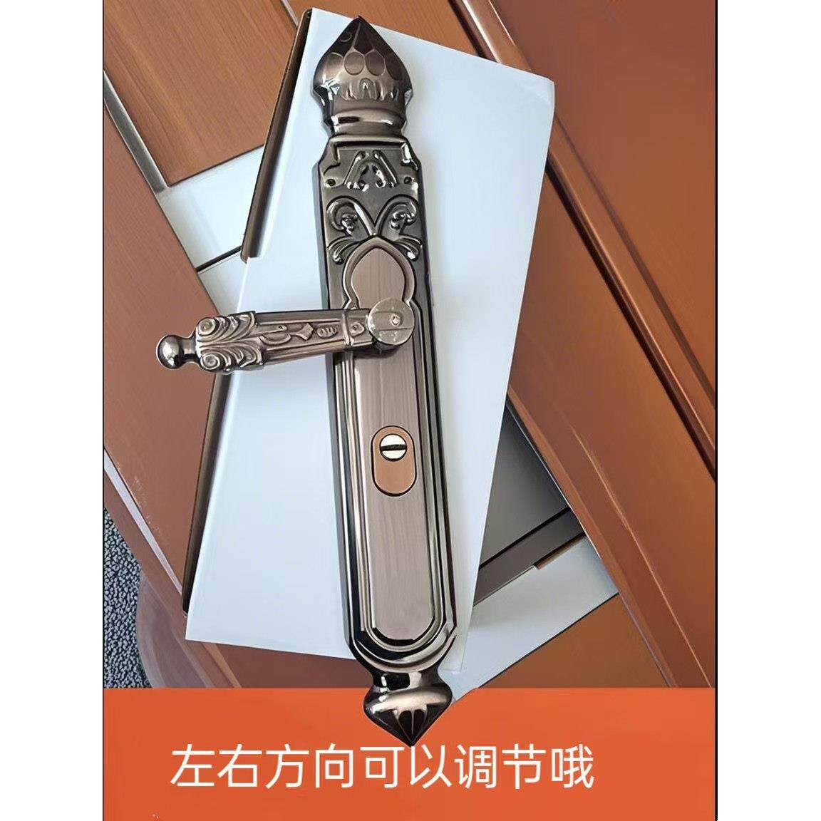盗把手用型配防件大门拉手GFN家用室通内卧室实心手柄门锁门红古