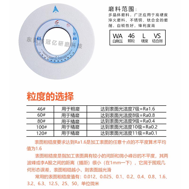 冠亿白色大KCF水磨500*40*127外砂圆40*50*2热处理硬料大气0孔轮