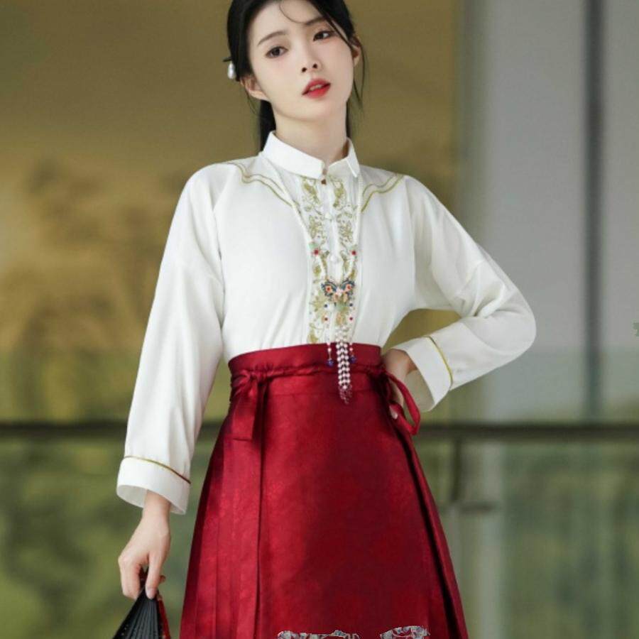 中式花季日常百搭长袖气质女装
