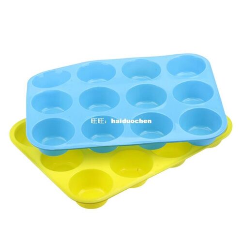 好货Silicone Non Stick 12 Cup Maker Tray Muffin Pan Baking J