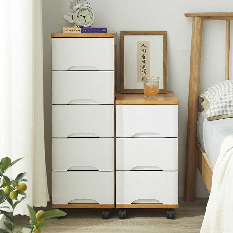 高档夹缝收纳柜抽屉式厨房25/30cm实木置物架卫生间木质窄边缝隙