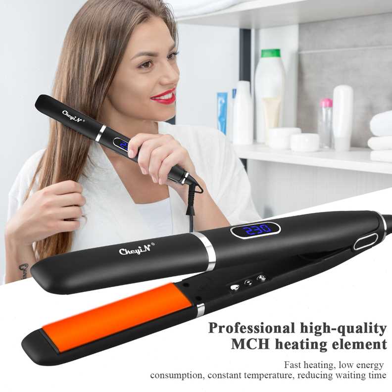 CkeyiN 2 In 1 Electric Hair Iron 3D Floating Flat Iron Lcd D