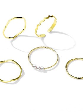 rings women suit 5-piece set女戒指组套 食指关节戒尾戒五件套