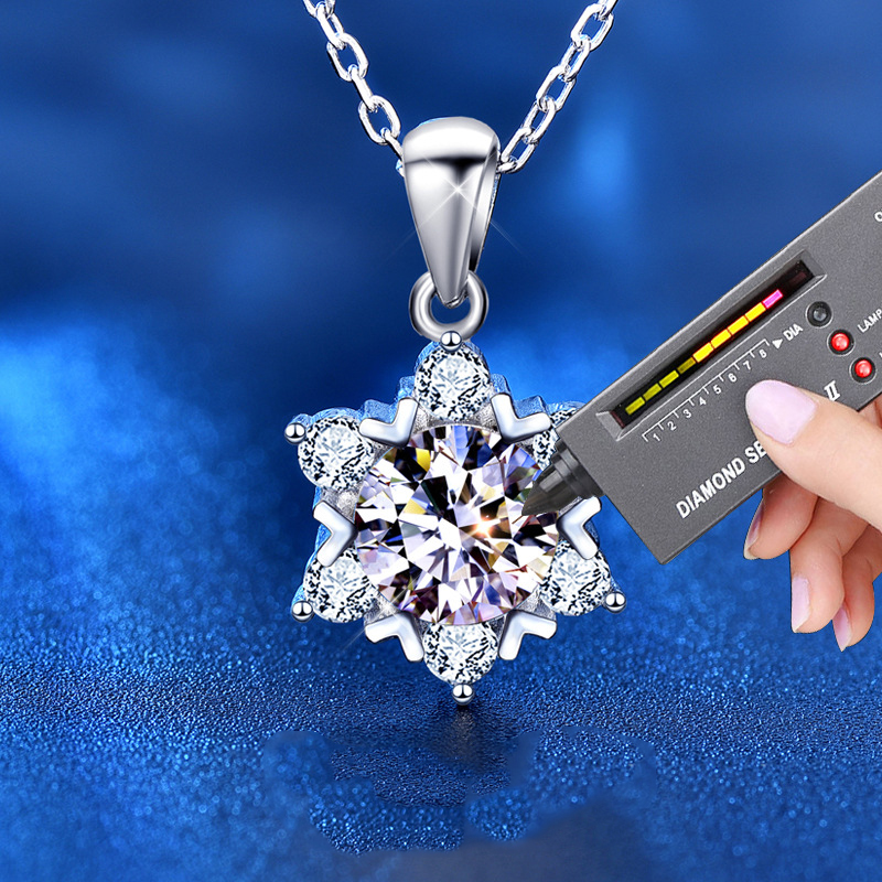 Moissanite Necklace 0.5CT 1CT 2CT 3CT VVS Lab Diamond Pendan
